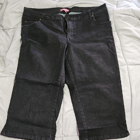 Woman Within Denim - Woman Within Black Denim Capri